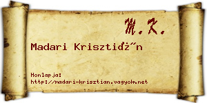 Madari Krisztián névjegykártya